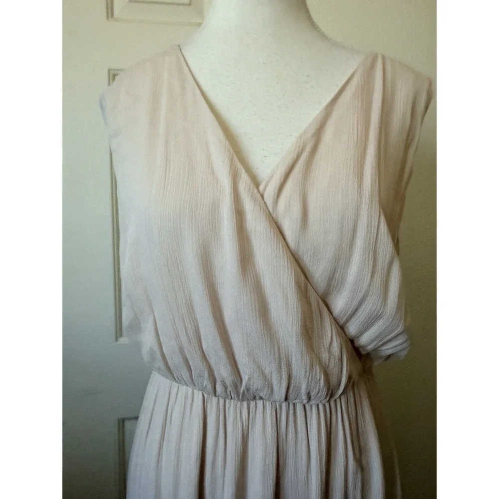 Accent Maxi Dress S/M Colorblock Pink Tan Black Sleeveless‎ Boho